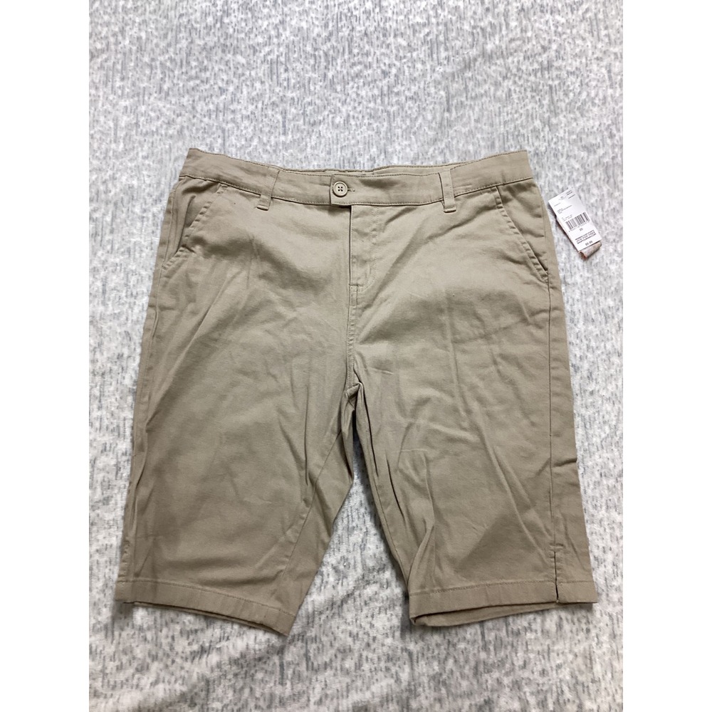 Simply Styled Girls Khaki Uniform Bermuda Shorts‎ Size 20 Stretch Cotton New